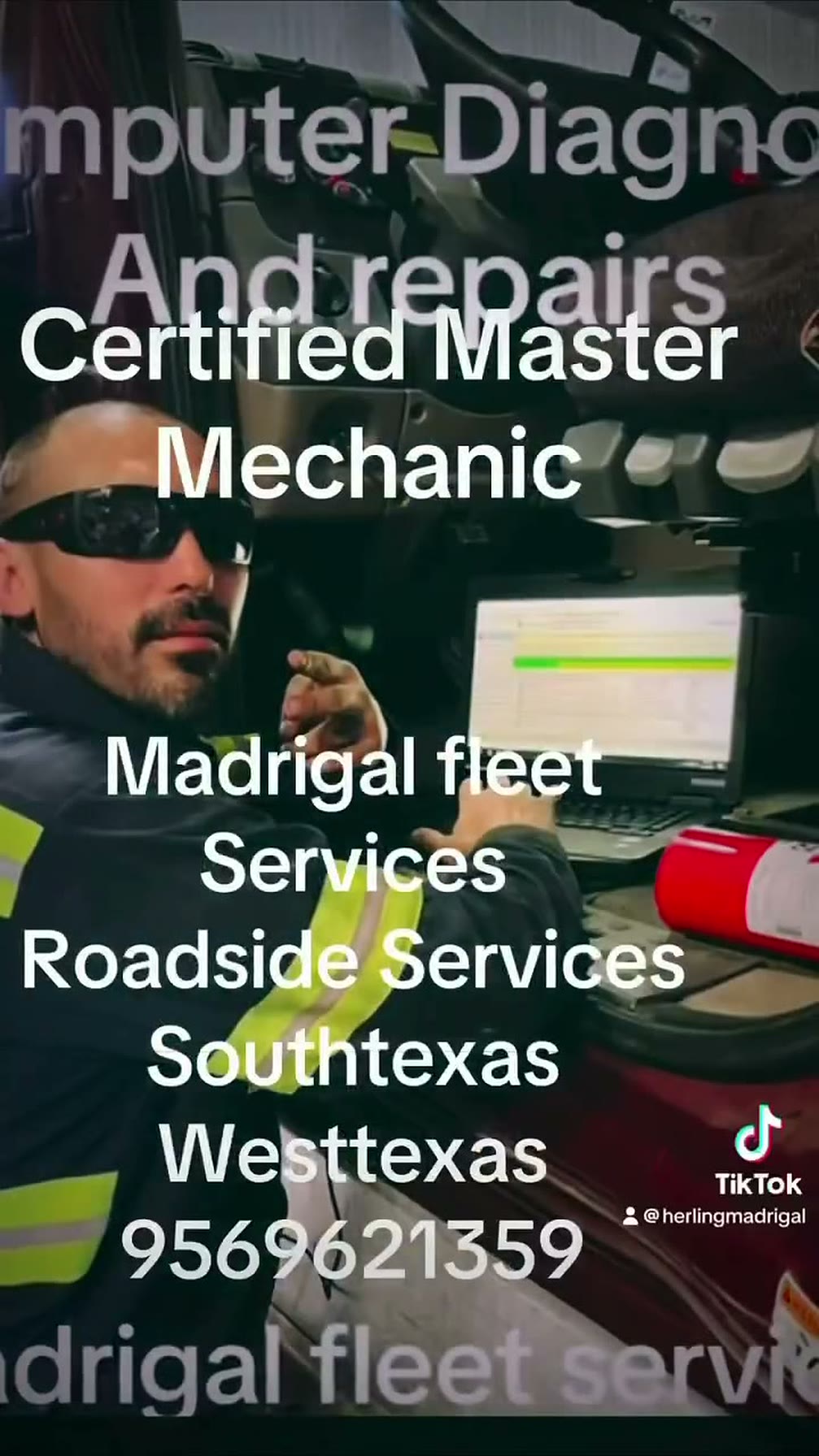 Computer diagnostics on a heavy-duty truck