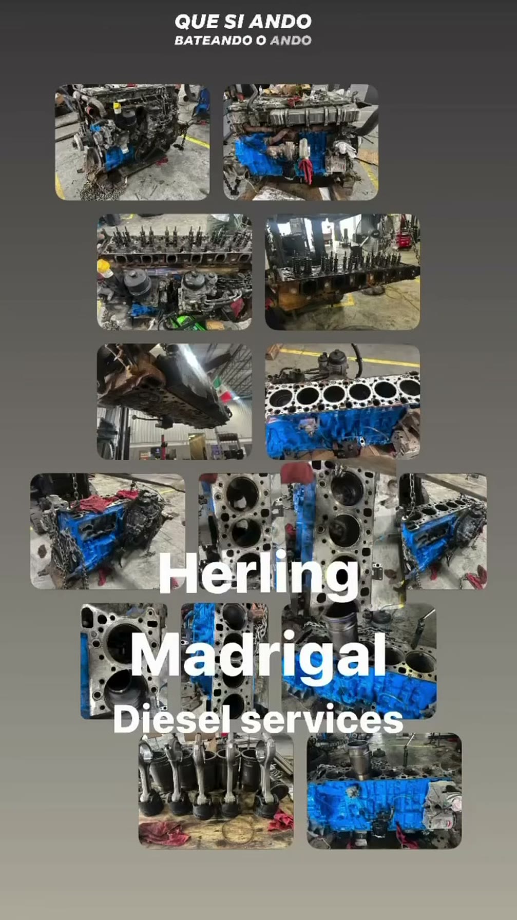 Diesel rebuild parts laid out